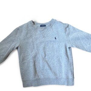 Polo Ralph Lauren Boys Heather Gray Crewneck Sweatshirt – Classic Logo, Size 6